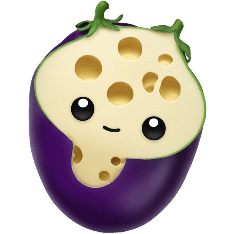 Eggplant and cheese  emoji