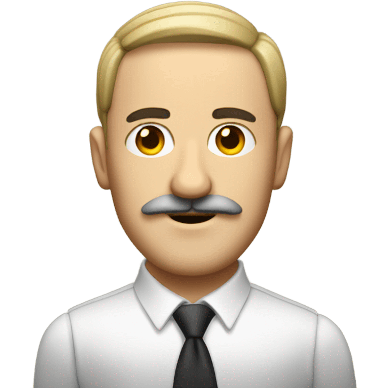 Guy with trapezoid mustache and combover haircut and a jewish person emoji