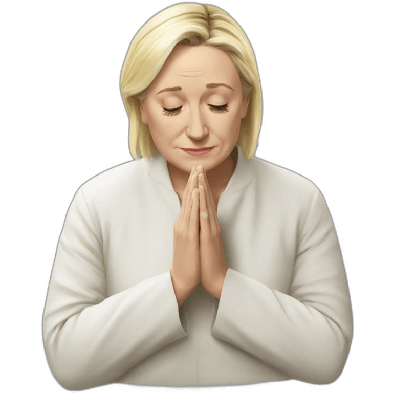 Le Pen praying god emoji