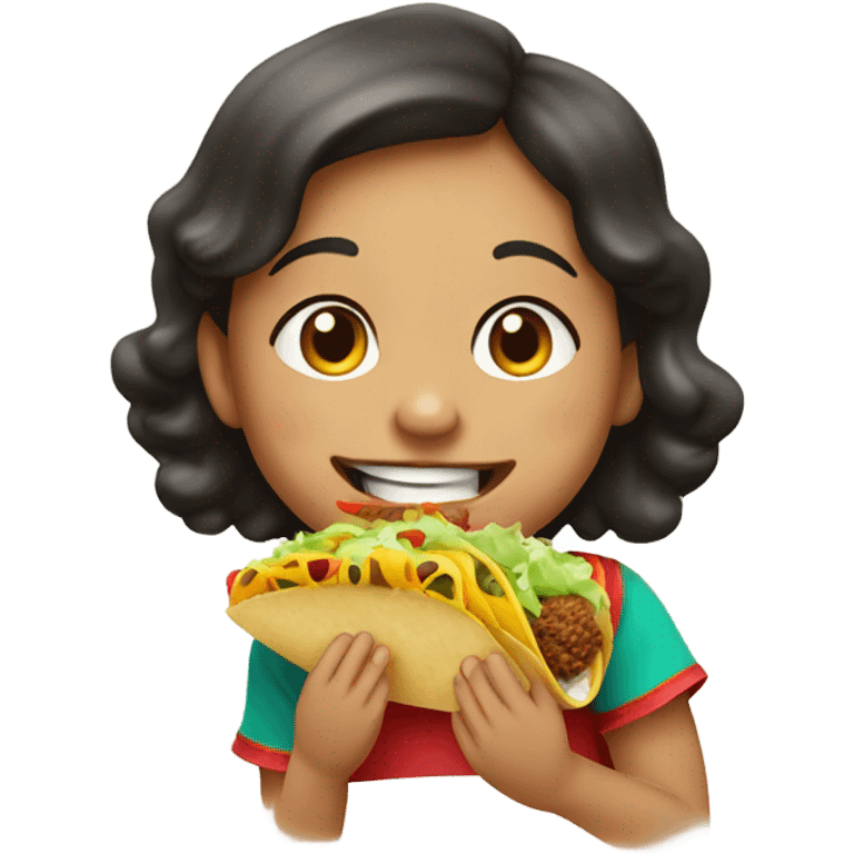 little mexican eating taco emoji