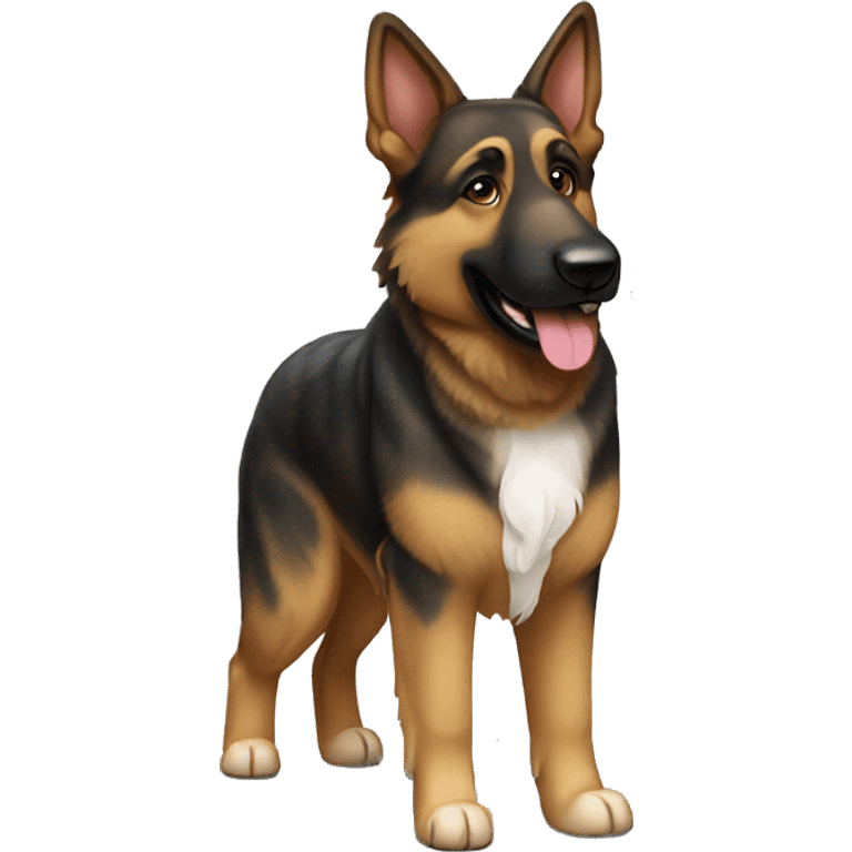 brindle colored german shepherd with white patches emoji