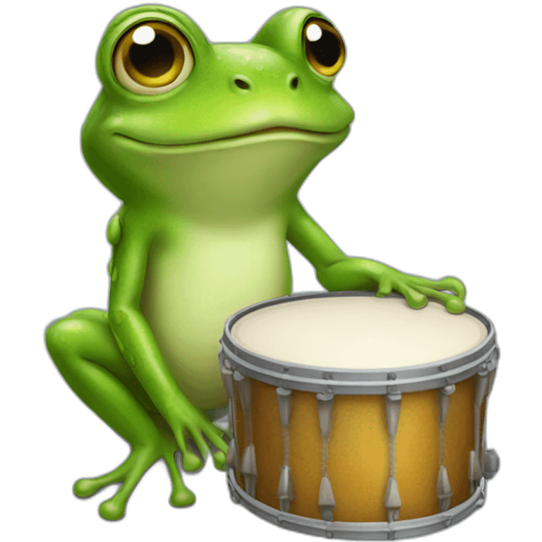 Frog with drum emoji