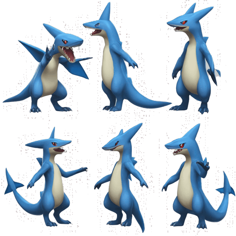 Sharpedo-Gabite-Lucario-Salamence full body emoji