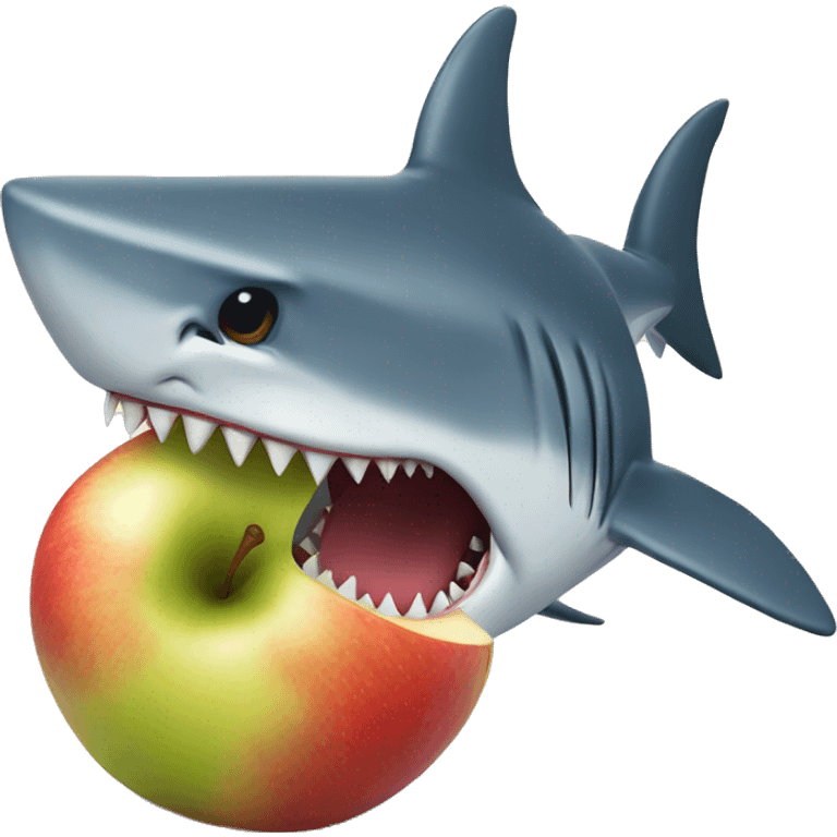 shark eating apple emoji