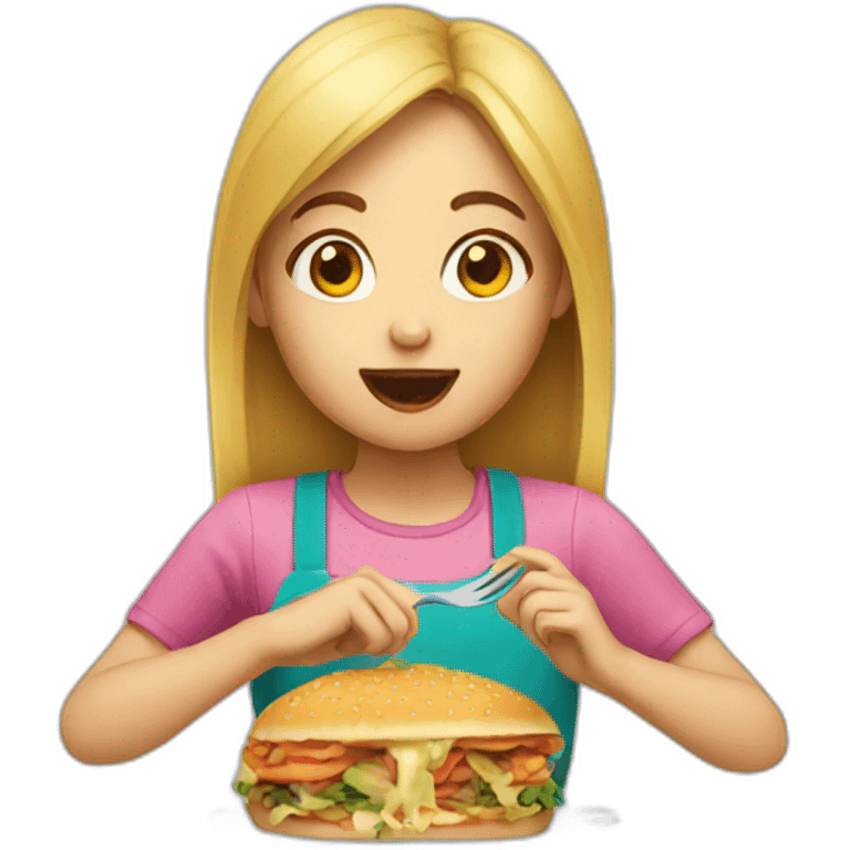 Girl eat emoji