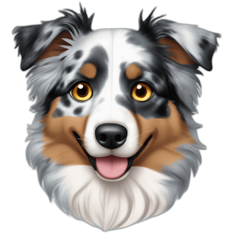 Blue Merle miniature Australian shepherd with heterochromia emoji