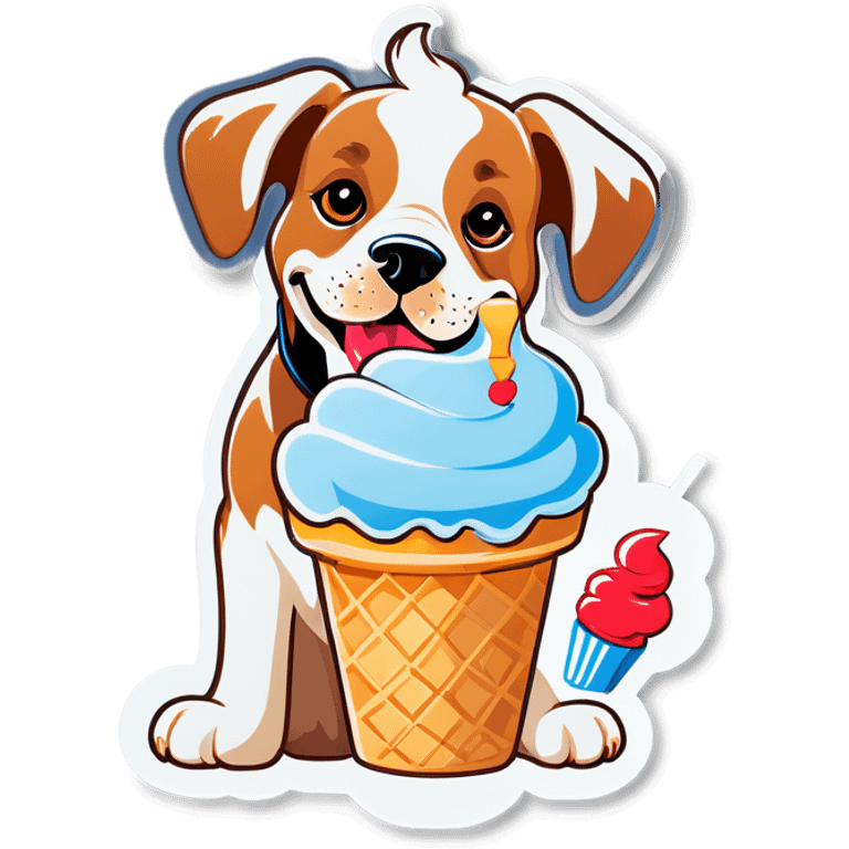 Dog with ice cream emoji