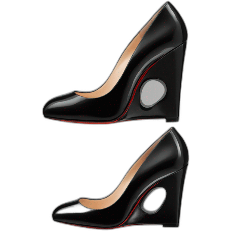 WEDGE LOUBOUTIN black PATENT emoji