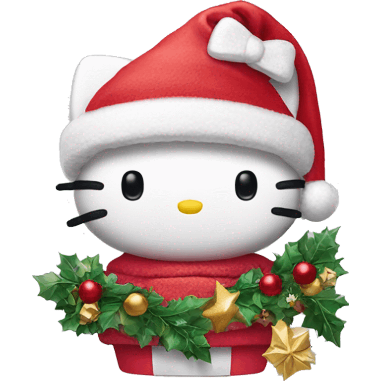 Hello Kitty mit cristmas hut emoji