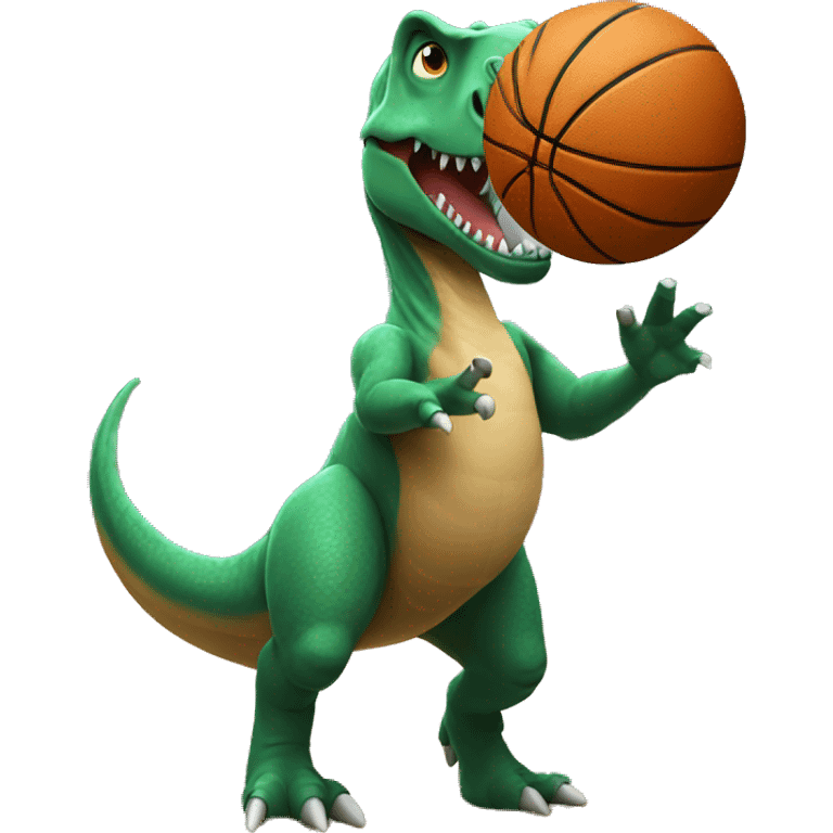 Dinosaur playing basketball  emoji