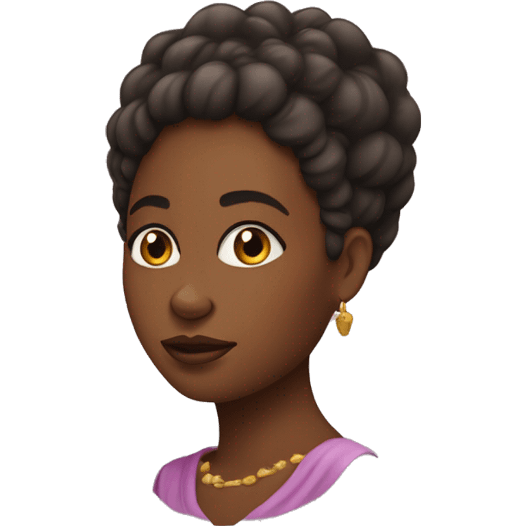 Emoji d'une jeune femme africaine belle en forme emoji