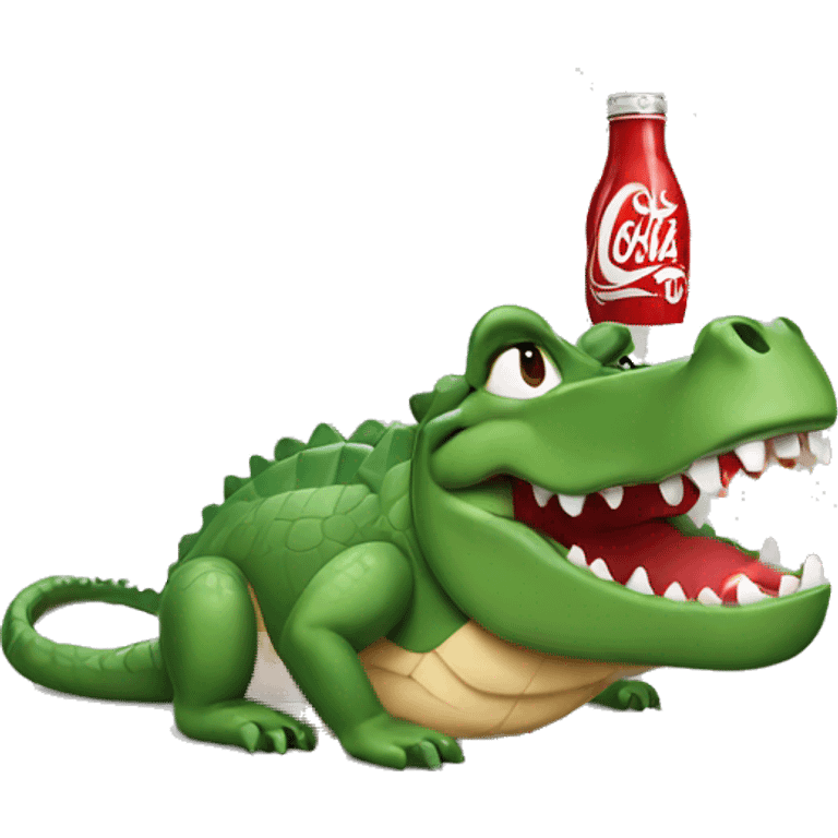 crocodile with a coke in his hand emoji