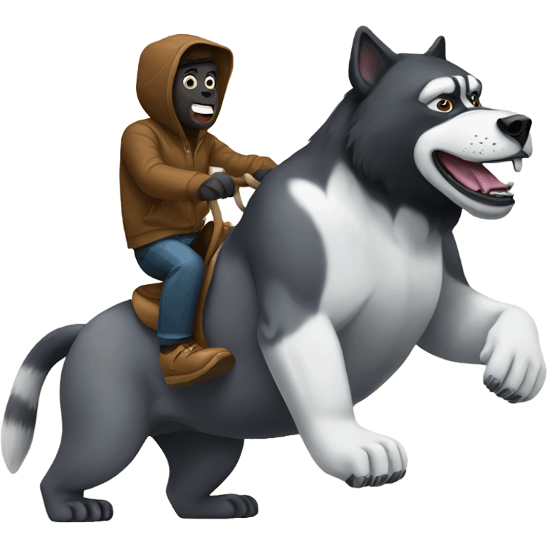 husky riding a gorilla  emoji