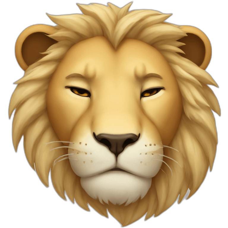 sleepy lion laying emoji