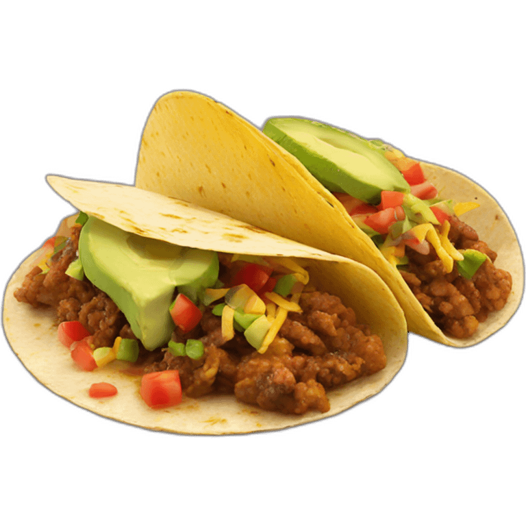 Make classics Mexican tacos of pastor with guacamole  emoji