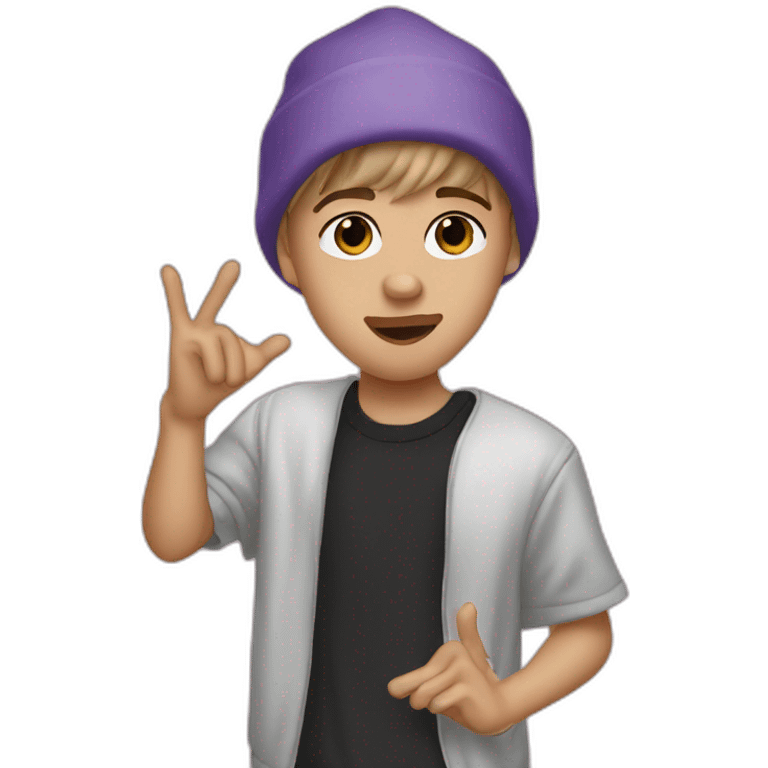 justin bieber throwing kiss emoji