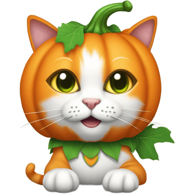 cat in a pumpkin costume emoji