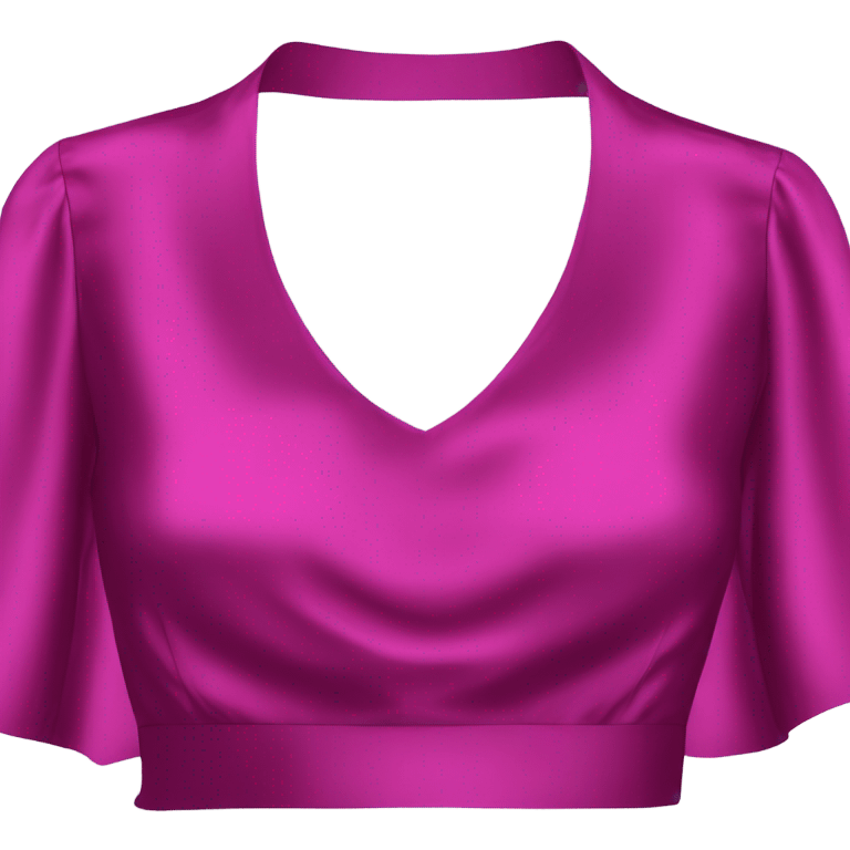 Realistic magenta cut out silk crop top blouse. emoji