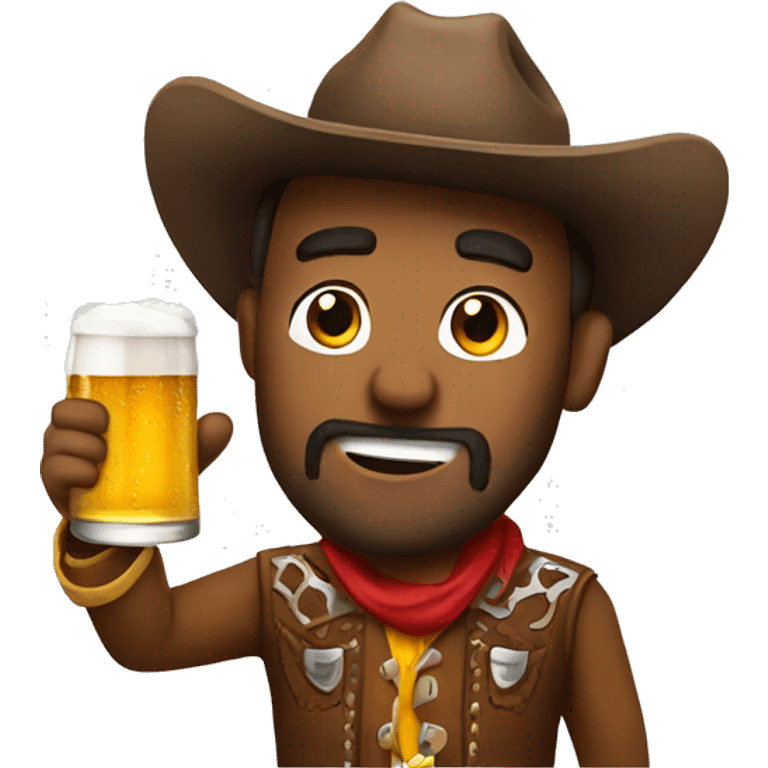 cowboy with a beer emoji