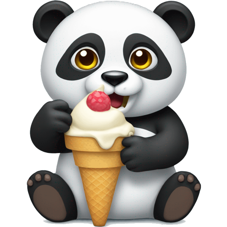 Panda eating ice cream emoji