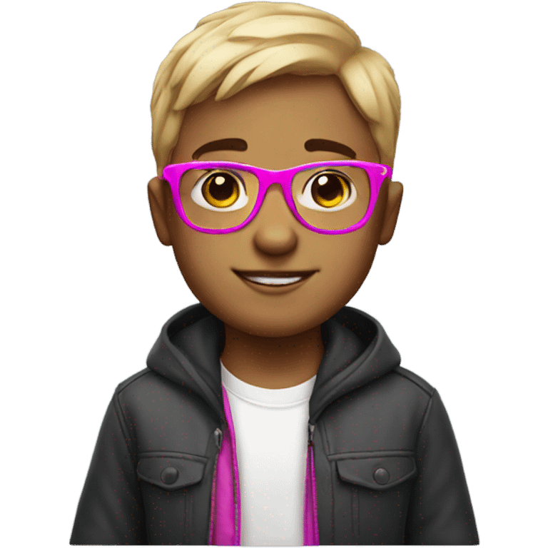 Boy with pink glasses emoji