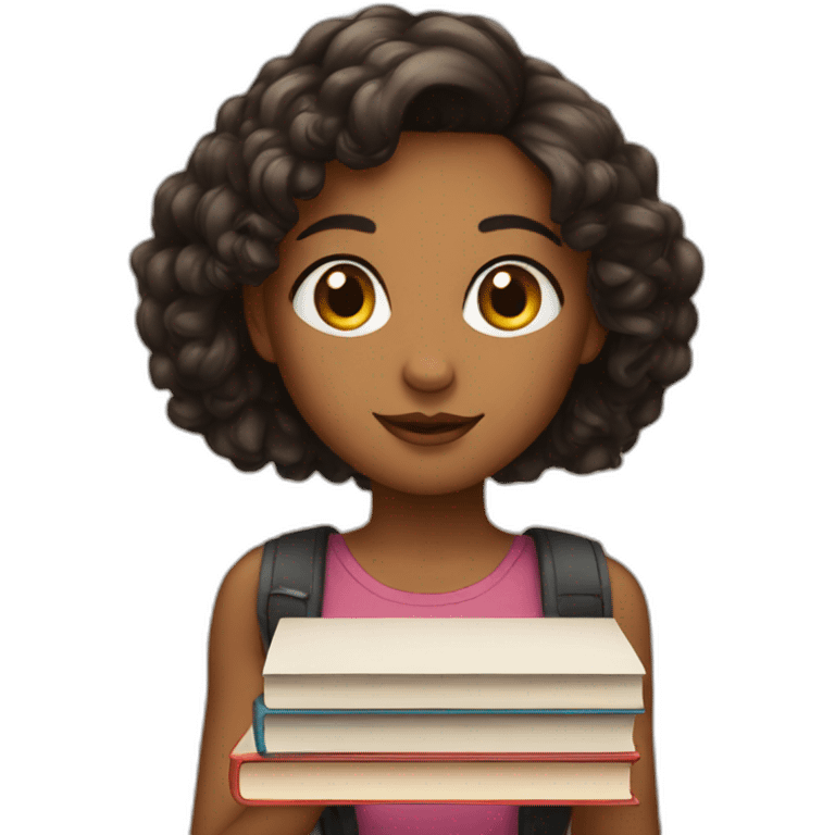 A beautiful girl with books emoji