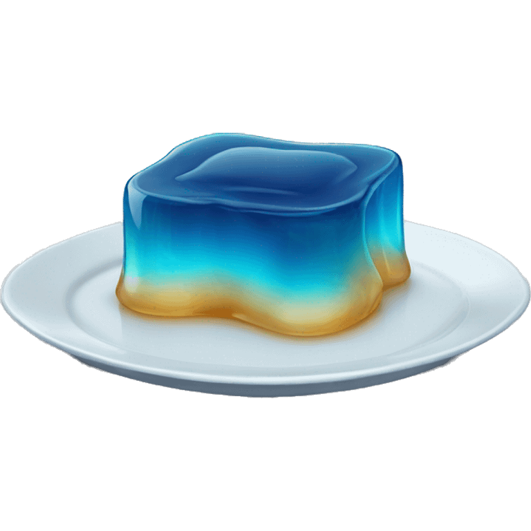 square blue jelly slab on plate emoji