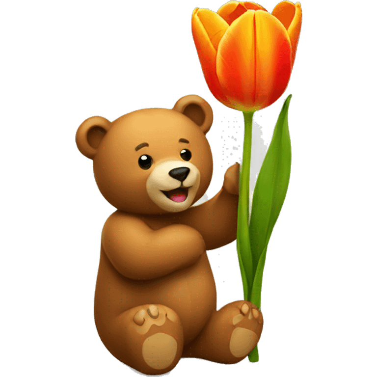 bear and tulip emoji