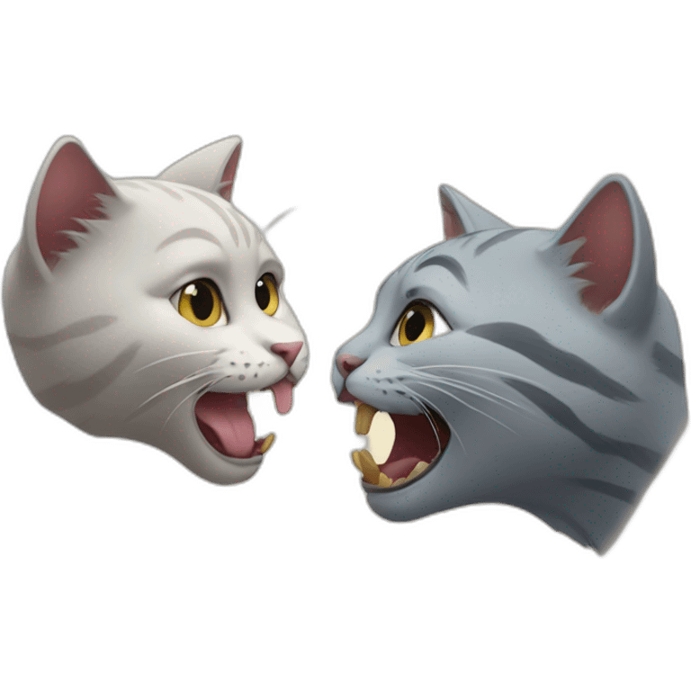 A little cat bites another cat emoji