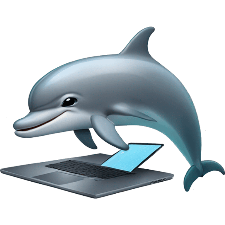 dolphin with a laptop emoji