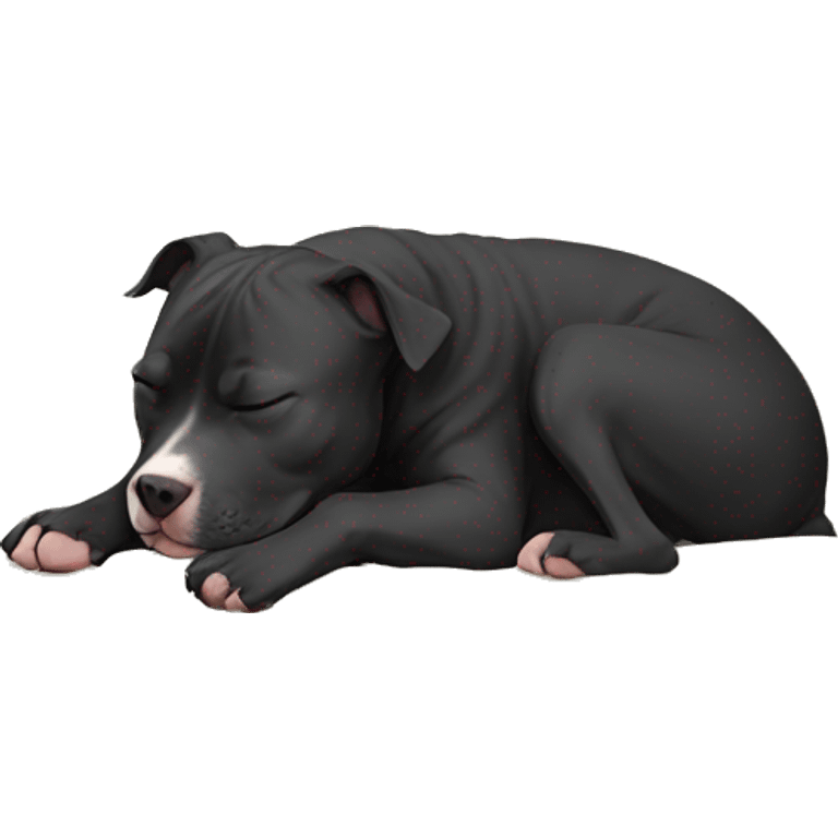  Black pit bull sleeping like a human  emoji