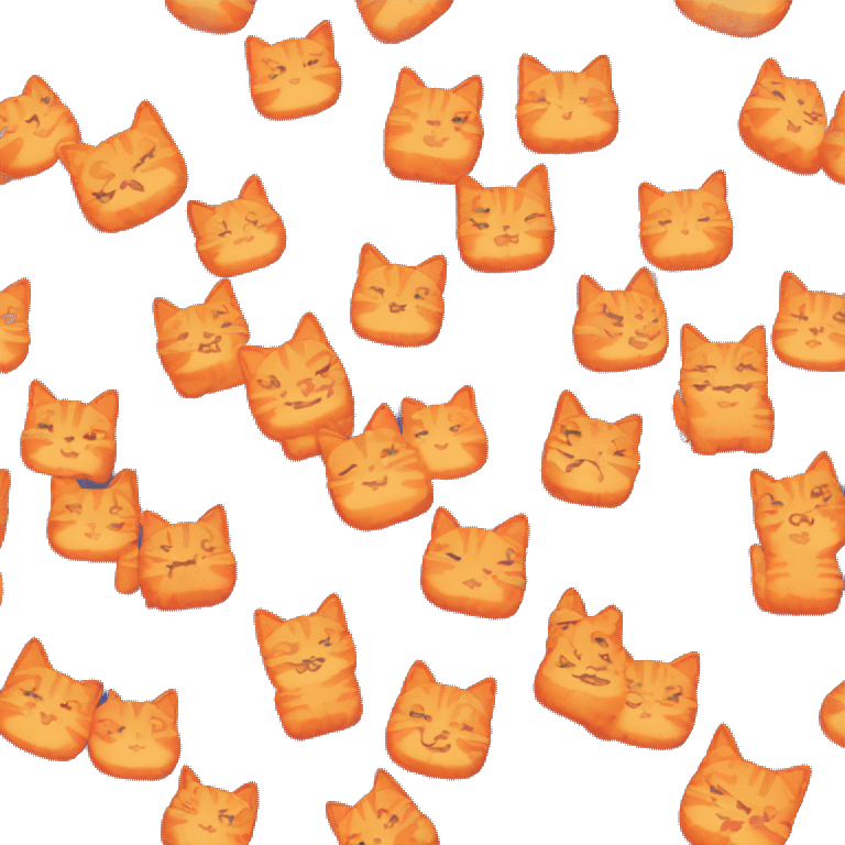 Pixelated Orange cat holding a heart emoji