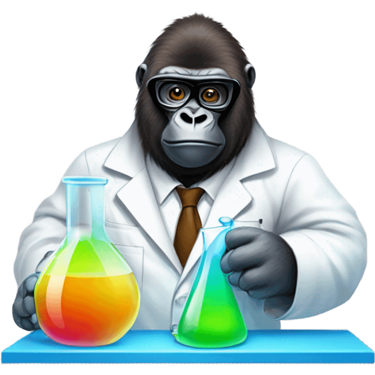 Scientist gorilla  emoji