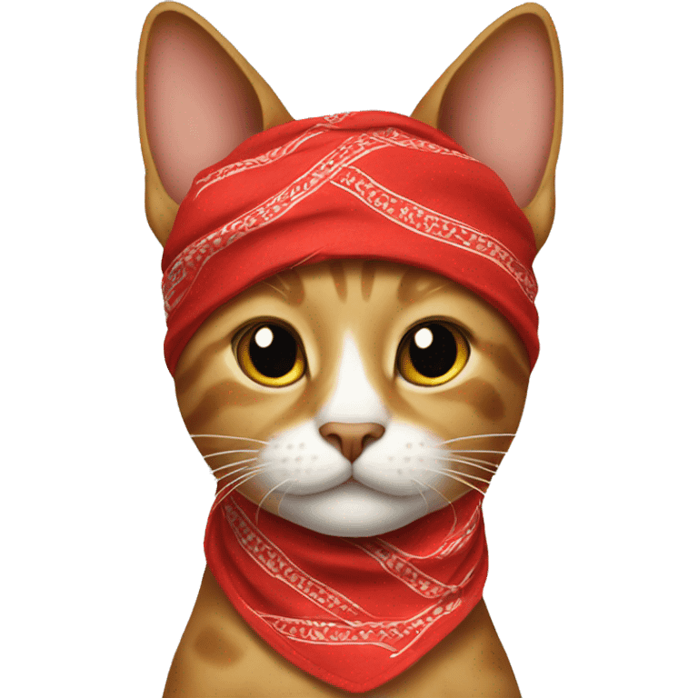 Cat with red bandana emoji