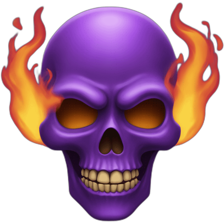 purple flaming skull face emoji