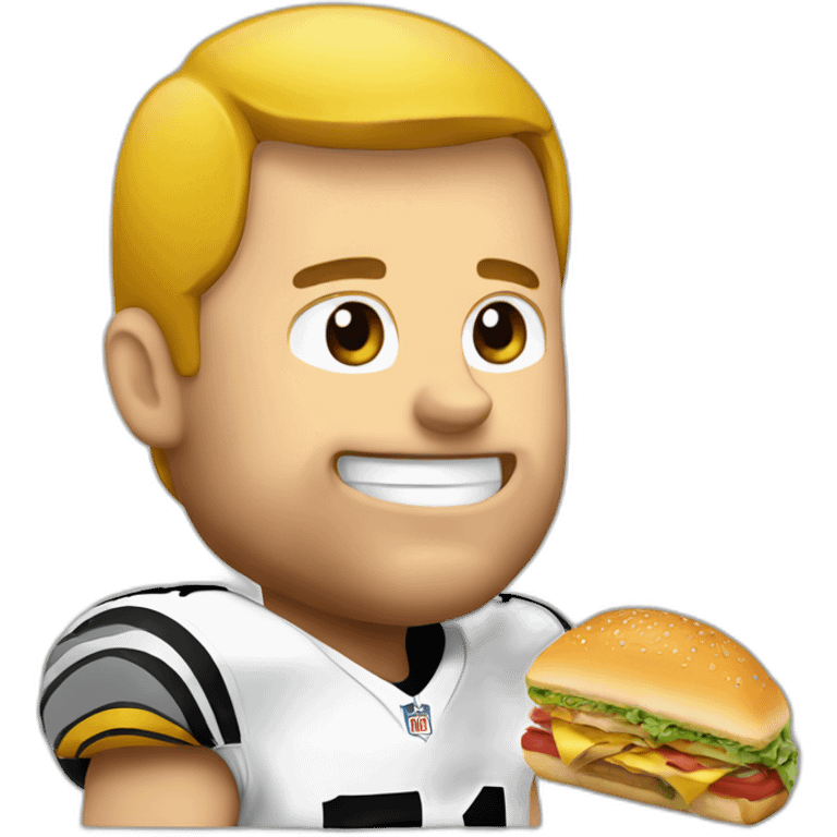 ben roethlisberger with a belly eating a sanwich emoji