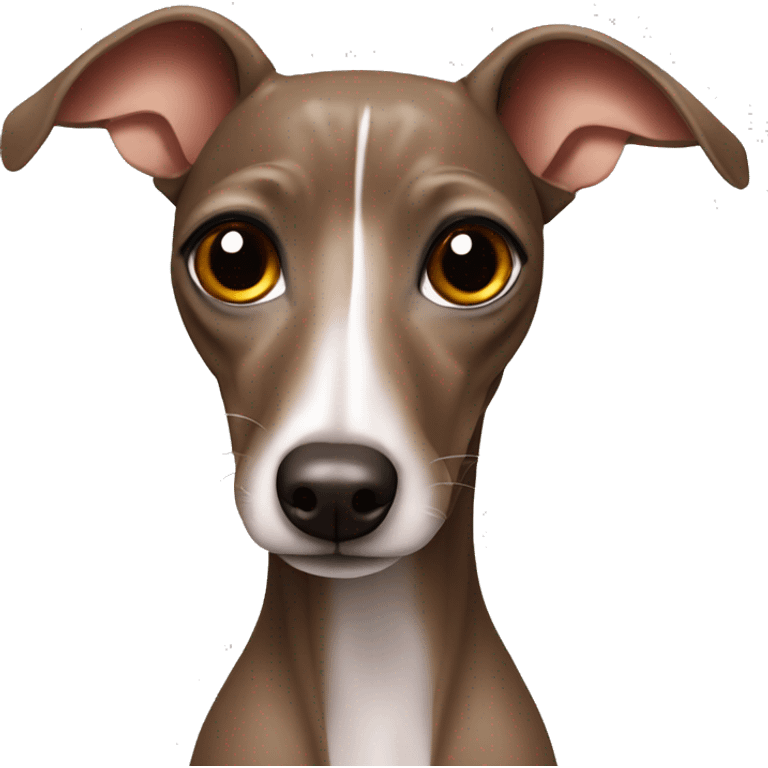 Brown Italian greyhound with bows emoji