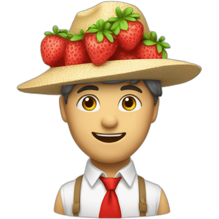 Fraise avec chapeau emoji