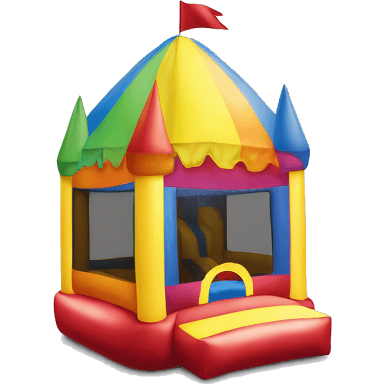 Bouncy house with many colors emoji