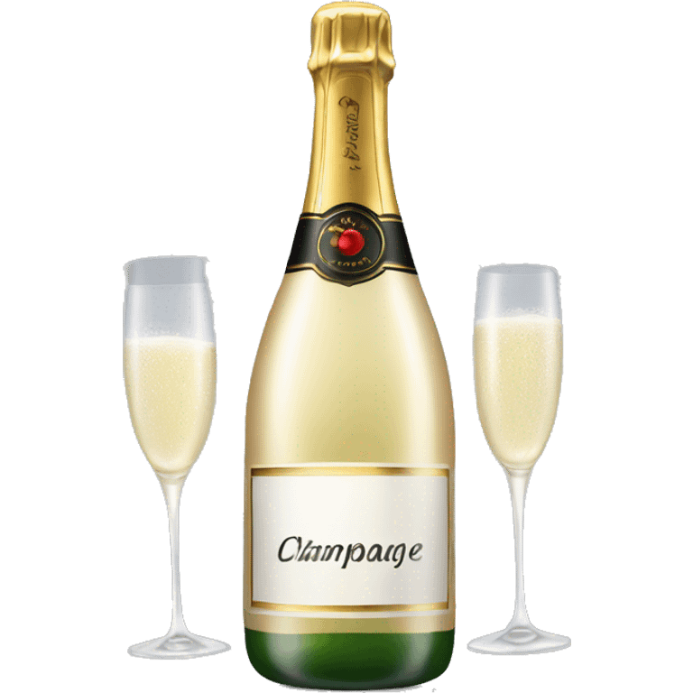 White champagne with bottle  emoji