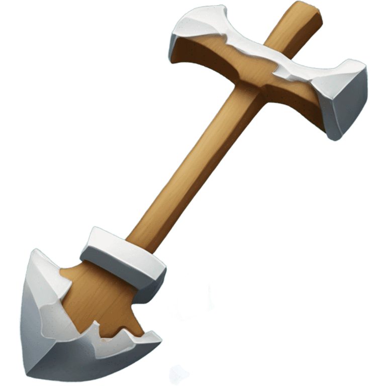 Ice cube broken with a pickaxe emoji