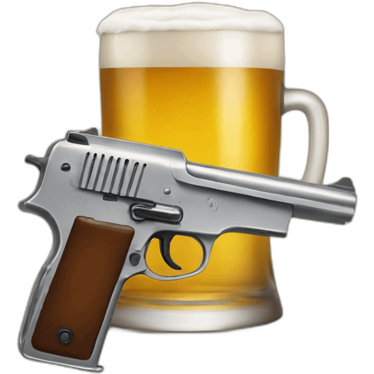 Pistola con una cerveza  emoji