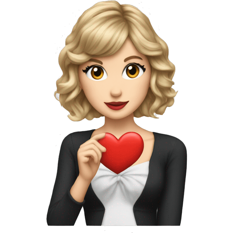 Taylor swift making a heart emoji