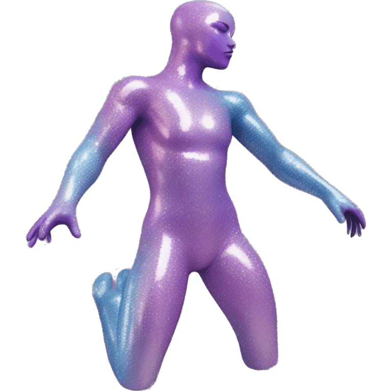 ONE sparkly pink, blue, purple, and silver body suit  emoji