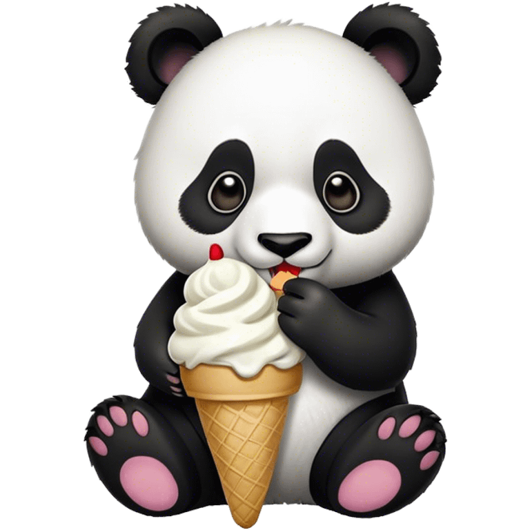 Panda eating ice cream emoji