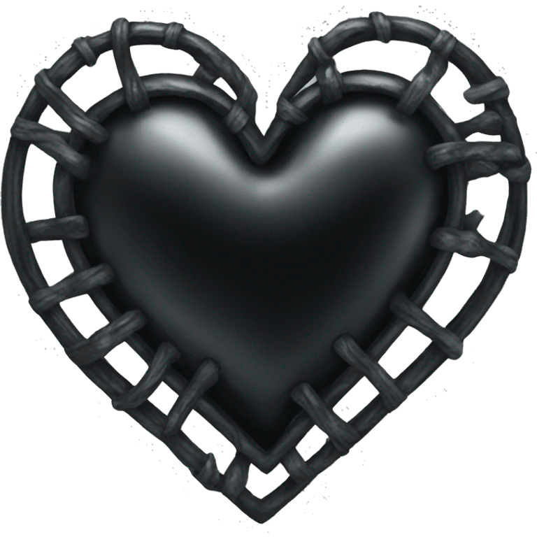 Black metallic heart  emoji