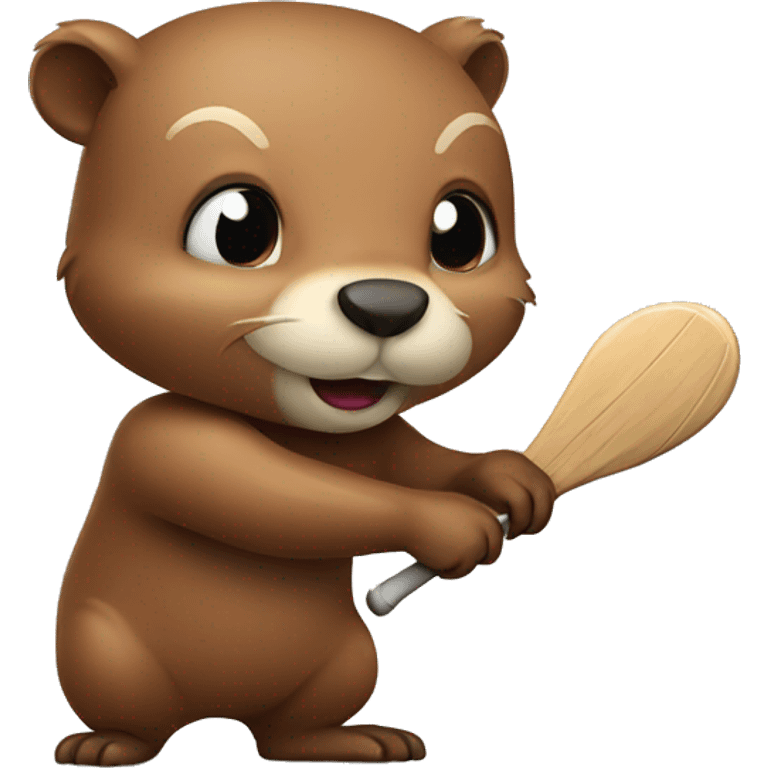 Beaver doing sport emoji