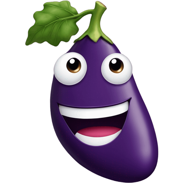 Eggplant happy emoji