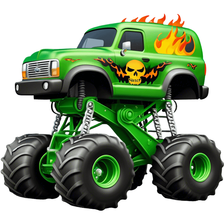 Grave Digger - Monster Jam (Model Year: 2022) (Iconic colour: Green with flames) emoji