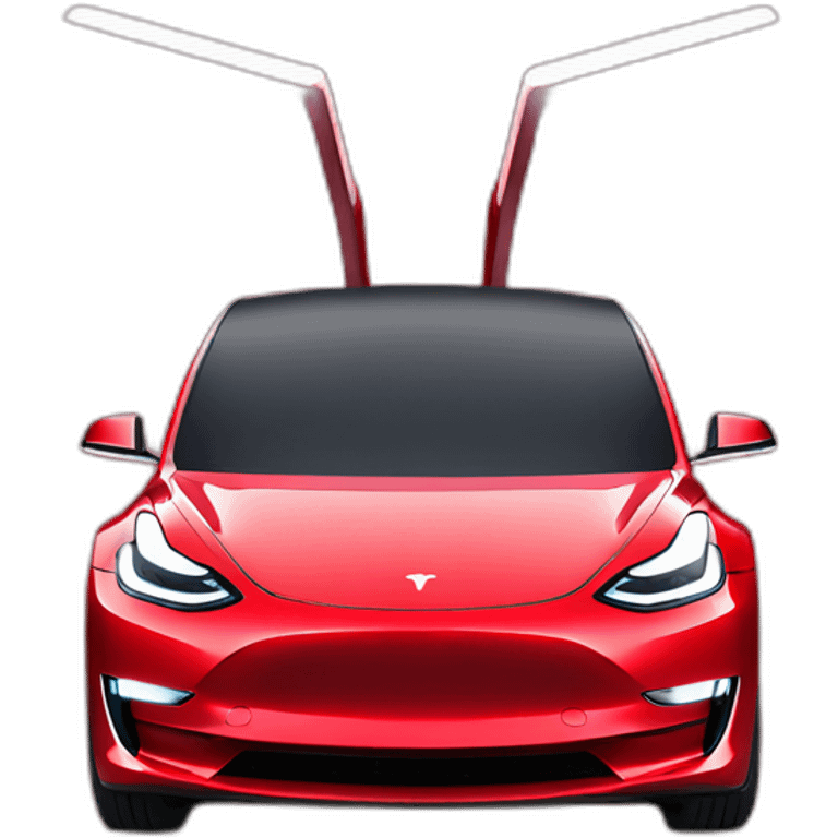 Tesla model 3 red from the front emoji